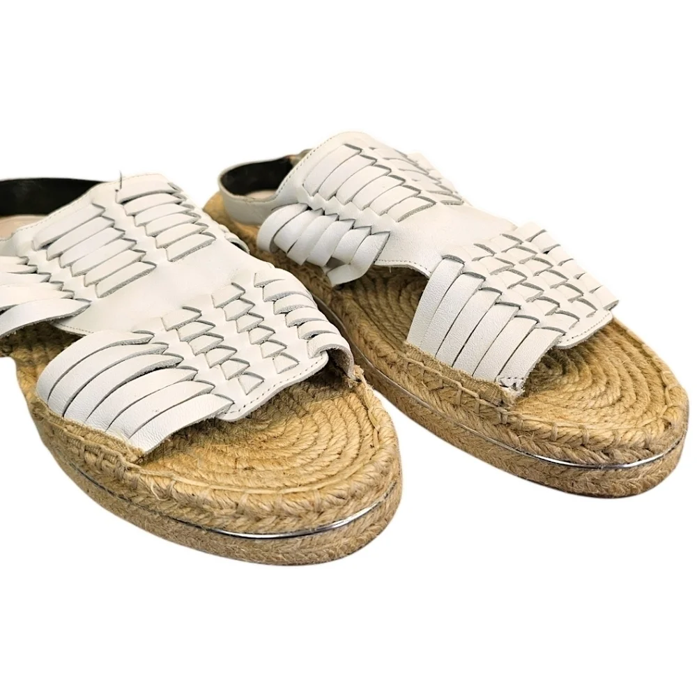 Rebecca Minkoff Womens Gabriel Espadrille Platform Sandals Sz 10 White Beachy